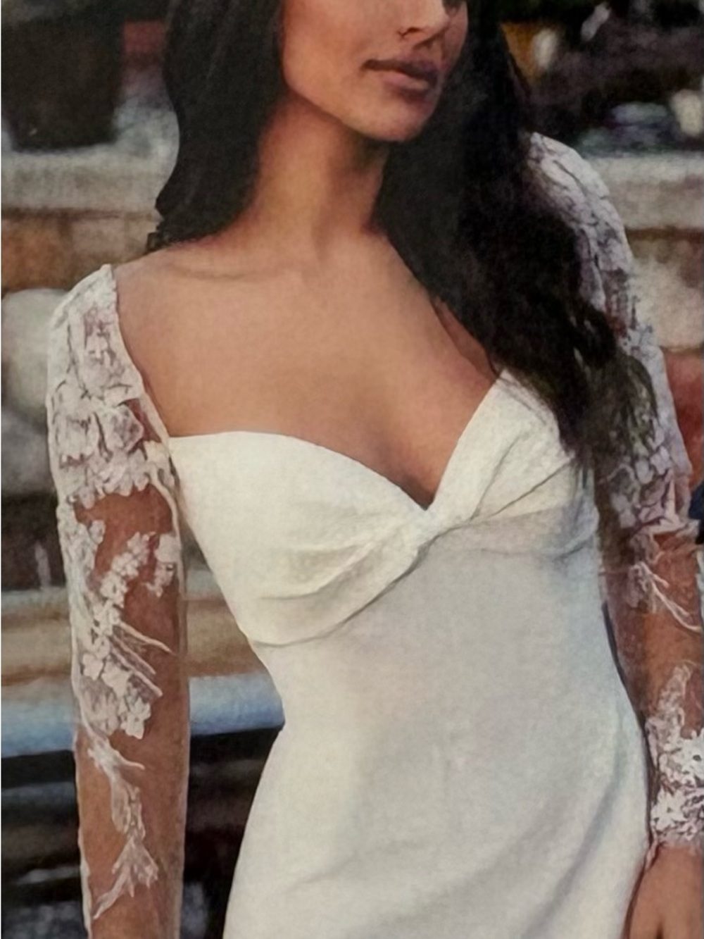 Elegant Ivory lace wedding dress, size 10 Eddy K style Ivy